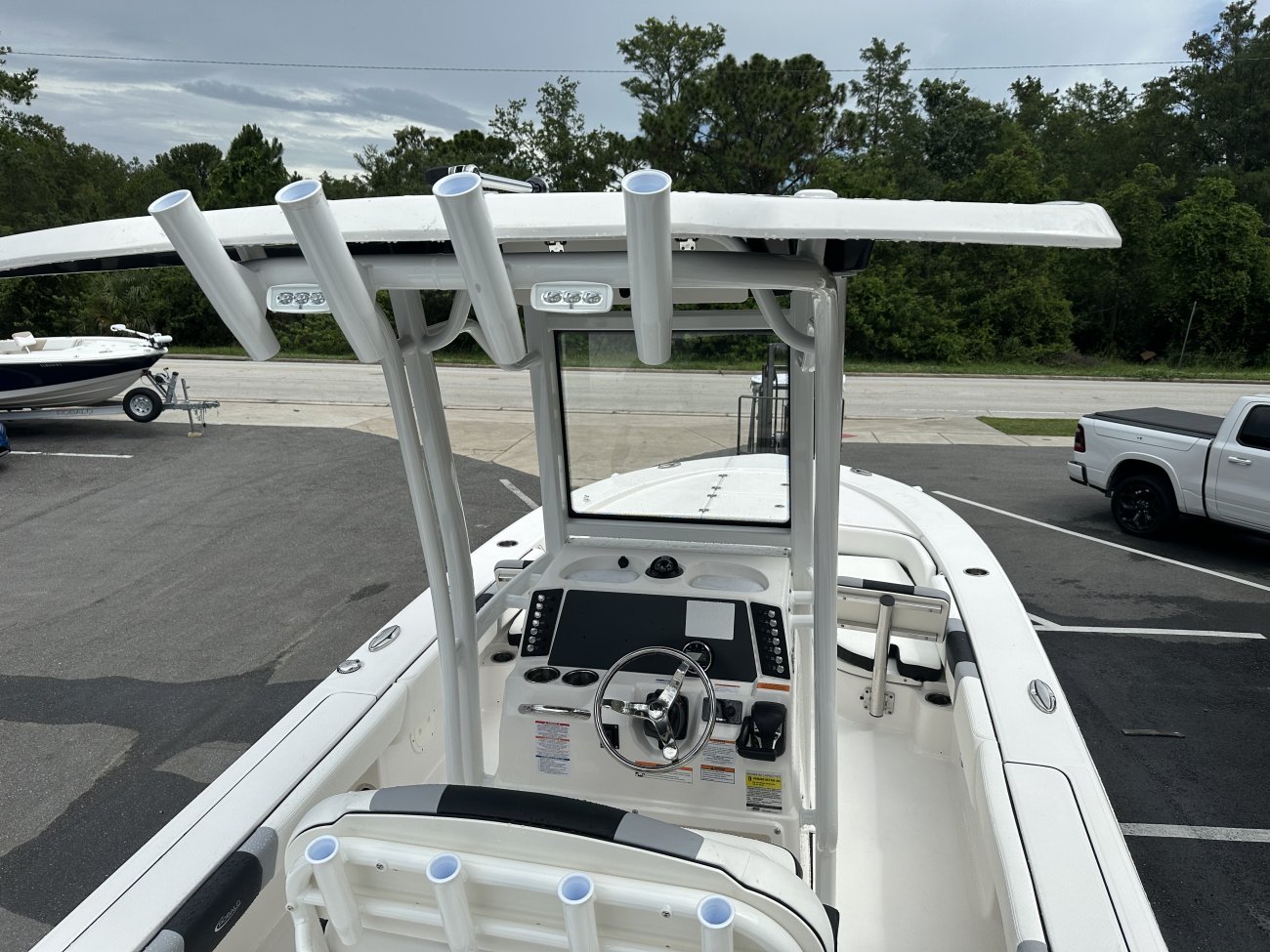 A bay boat is a small open boat usually outboard powered and used to navigate and fish salt water bays.