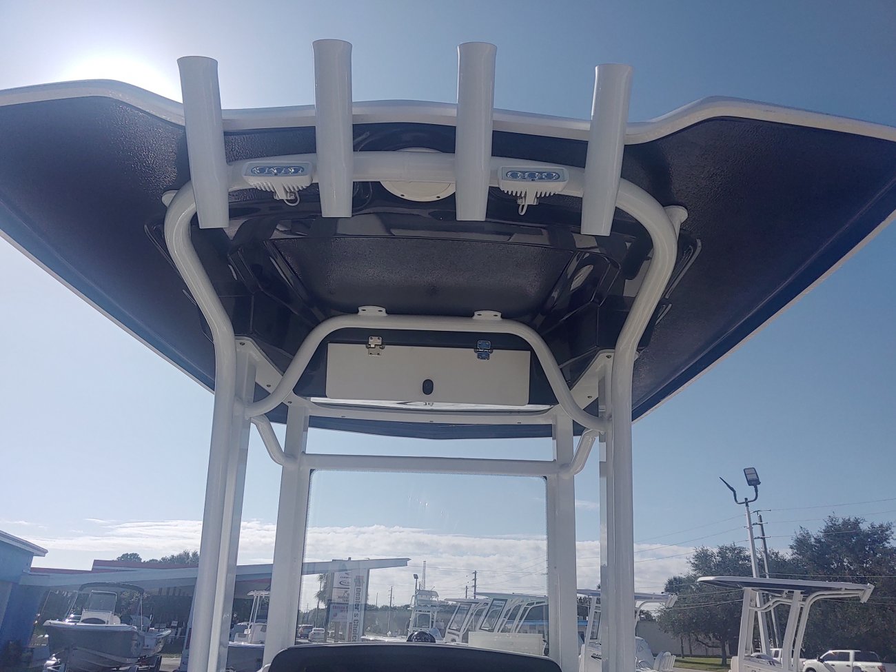 A bay boat is a small open boat usually outboard powered and used to navigate and fish salt water bays.