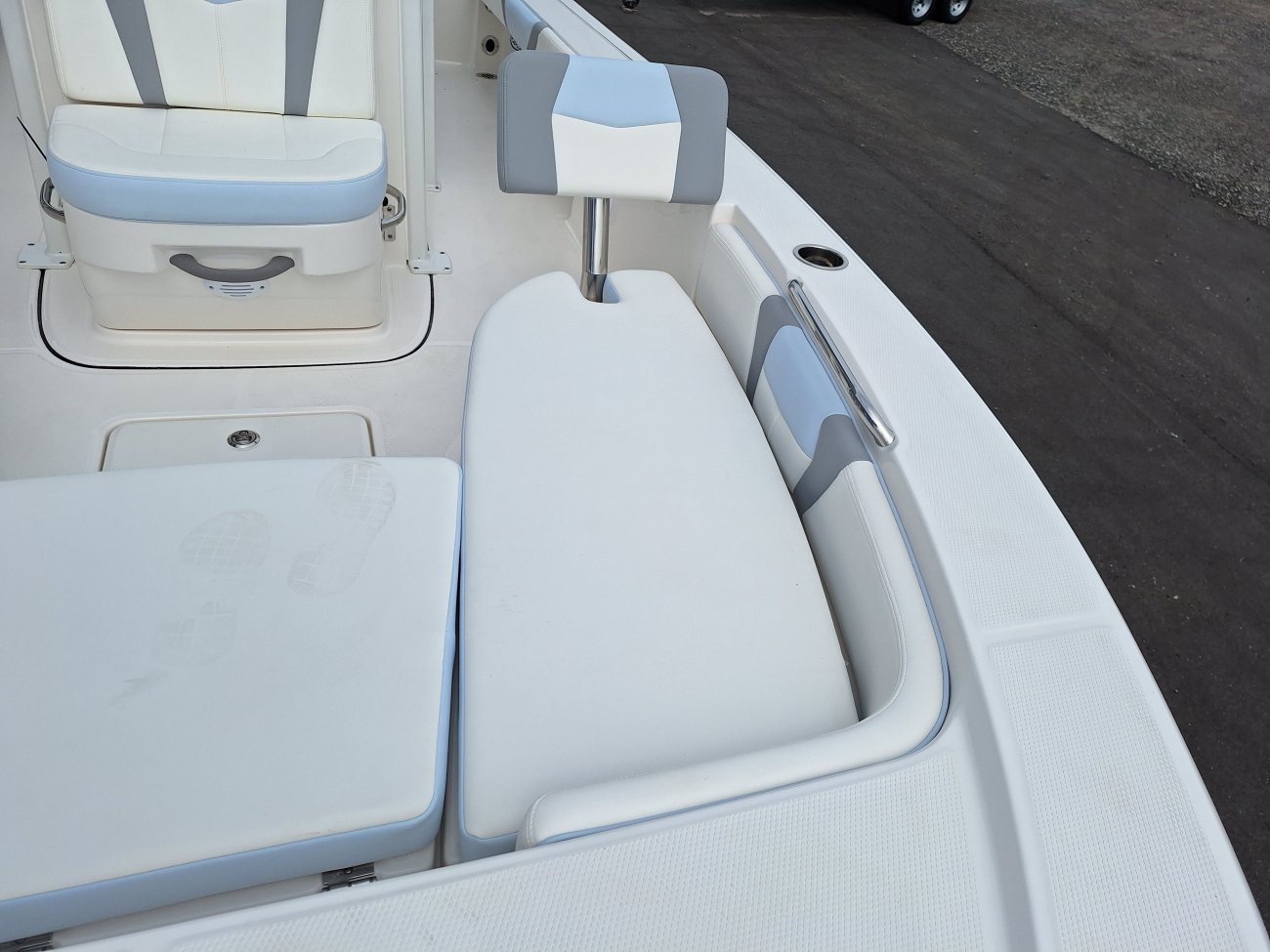 A bay boat is a small open boat usually outboard powered and used to navigate and fish salt water bays.